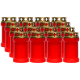 Set 16 candele rosii 20 ore cu capac metalic pentru cimitir 80 g Zniczplast